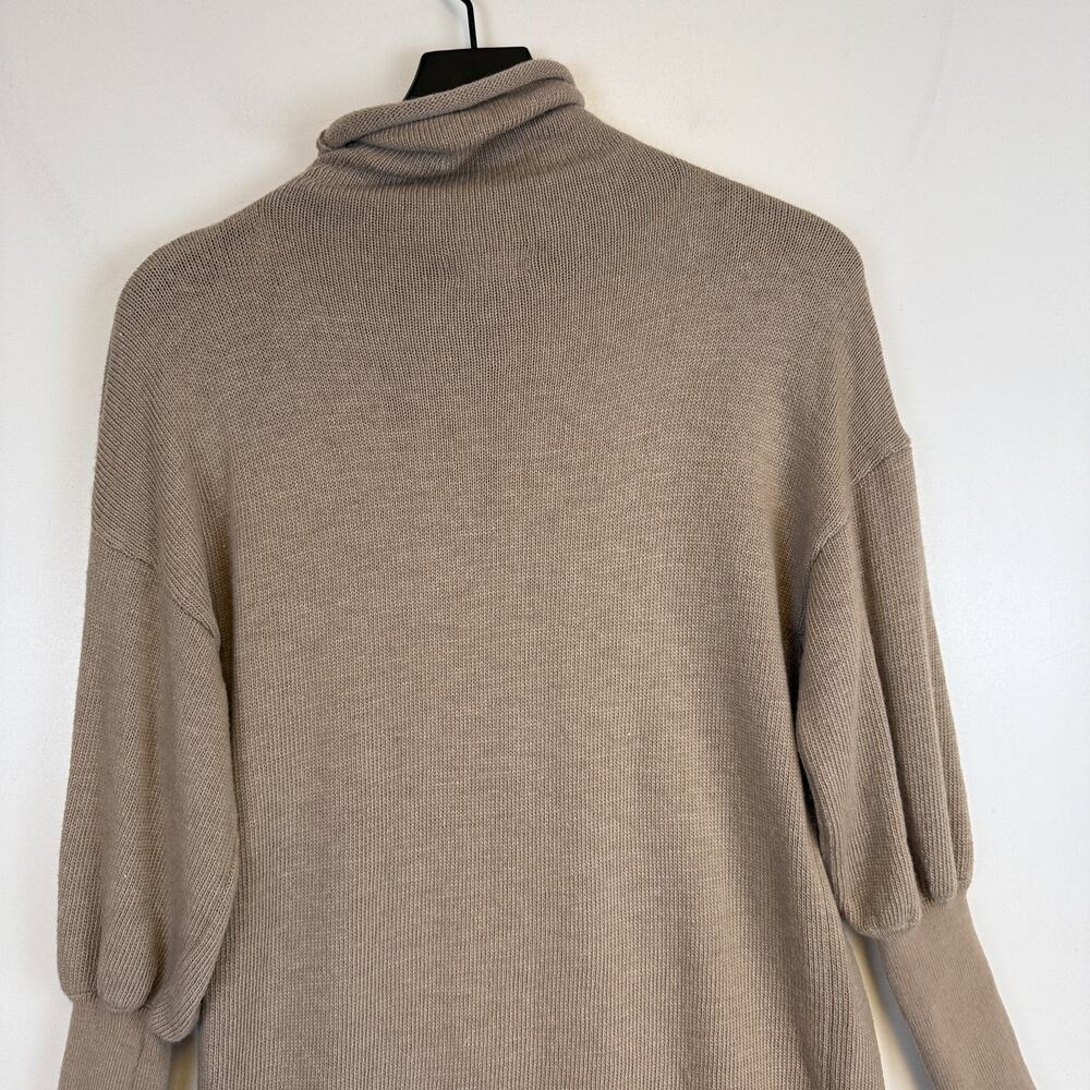 NWT Lovers + Friends Noah Mini Sweater Dress Turtleneck Taupe Beige - XS - Picture 7 of 9